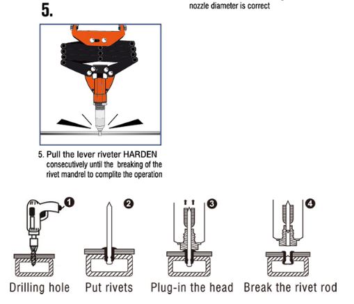 HARDEN 9.5" Hand Riveter Heavy Duty Manual Pruning Tool Alloy Steel Hand Riveter 610102_img_5