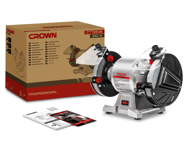 CROWN CT13546 6" Professional Bench Grinder, 250W, 150mm, 32mm; Model: CT13546L_img_3