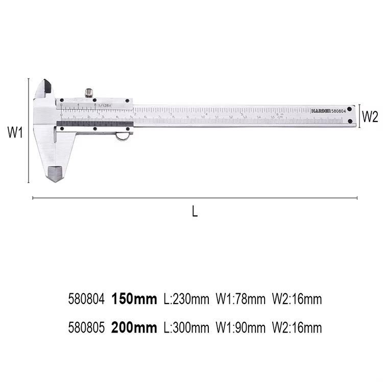 HARDEN Analouge Venier Caliper ( 6"| 8" ), Steel body, Clear scale, Satin finish; 580804 | 580805_img_3