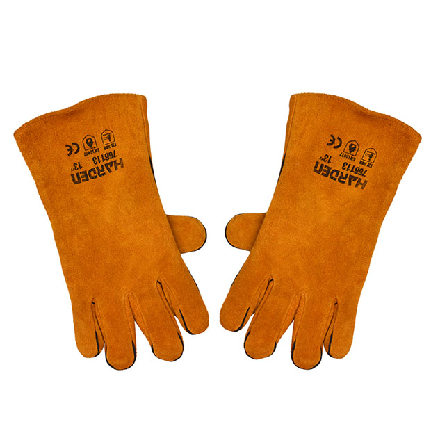 HARDEN Welding Gloves, 13", top quality, Heat Resistance Long Cow Split Leather Glove Welding Gloves for Welder 766113_img_3