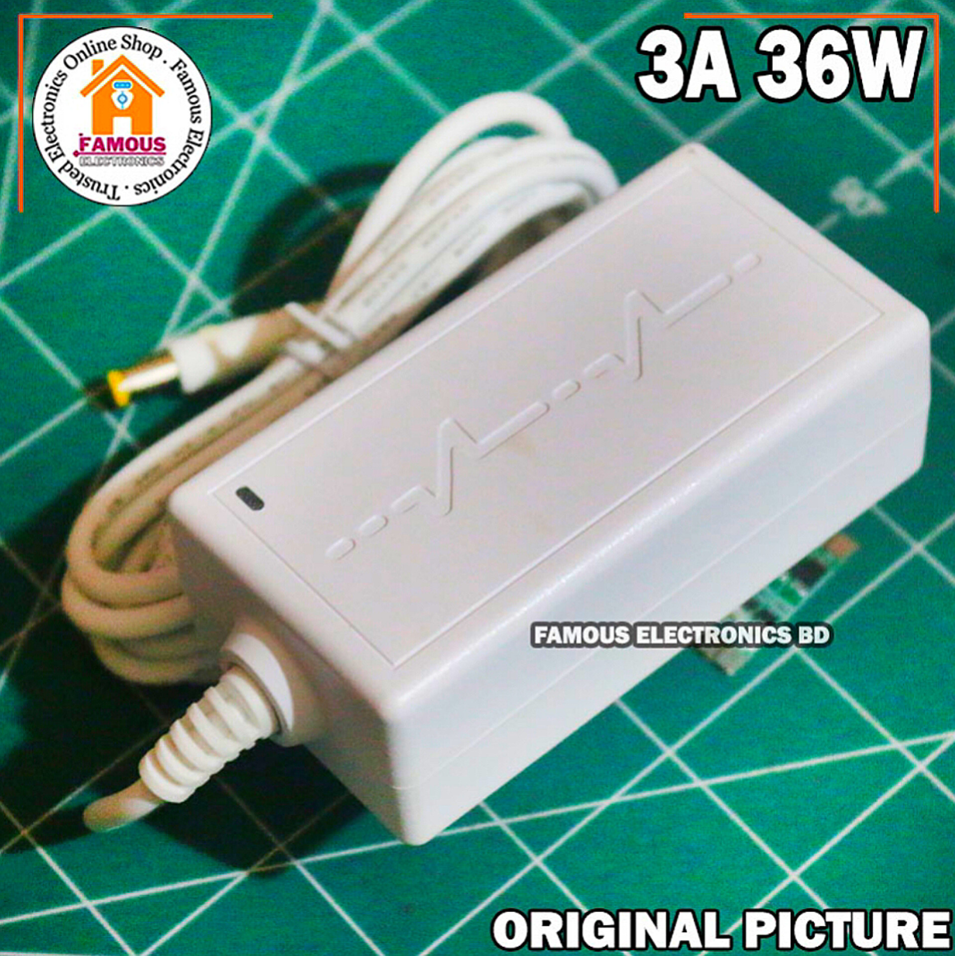 DC 12V 3A 36W AC 100-240V Converter Adapter Charger Power Supply 3A High Quality Adaptor (White)_img_3