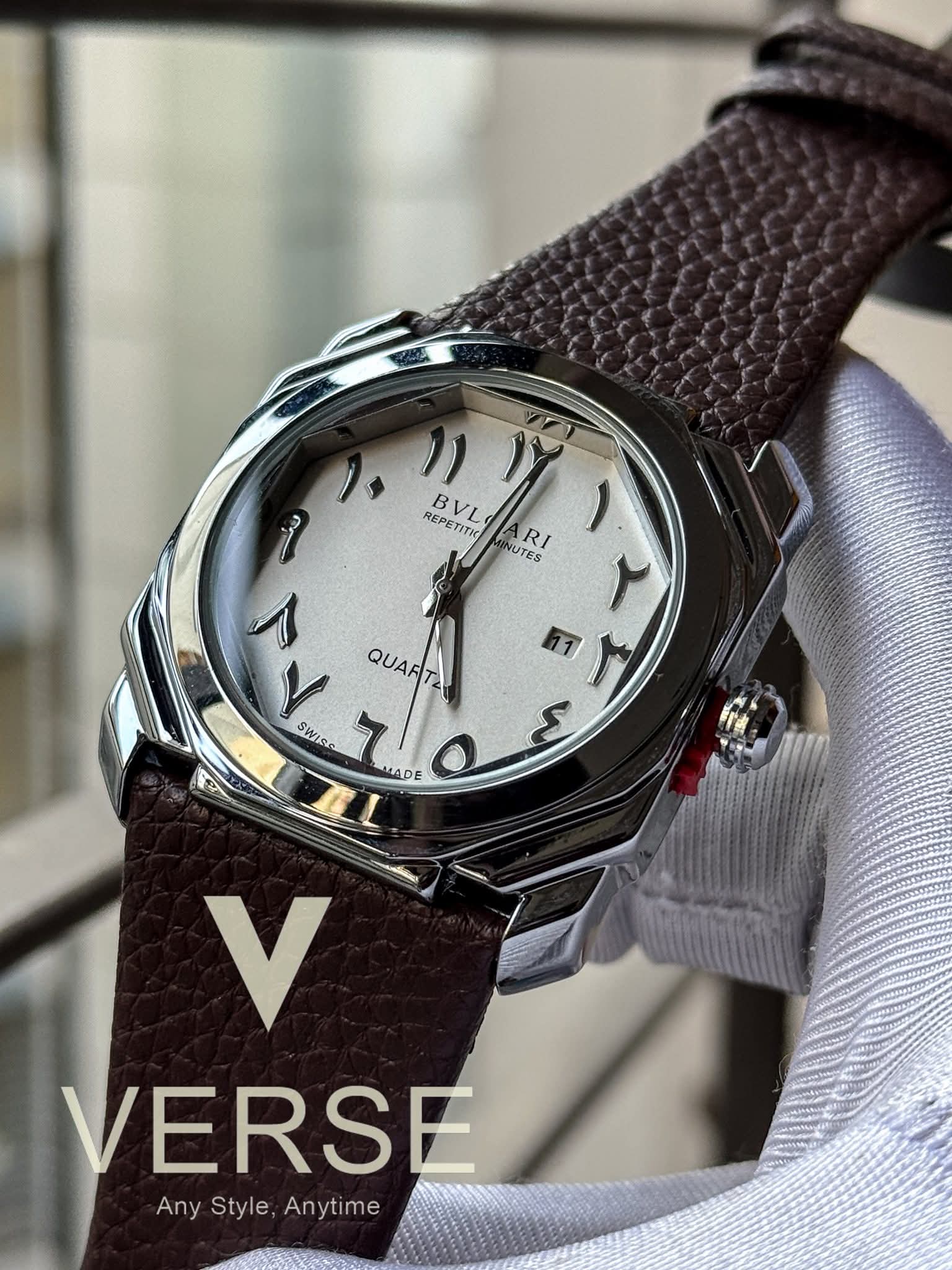 BVLGARI Octo Finissimo Brown Belt White Arabic Dial Silver Case_img_1