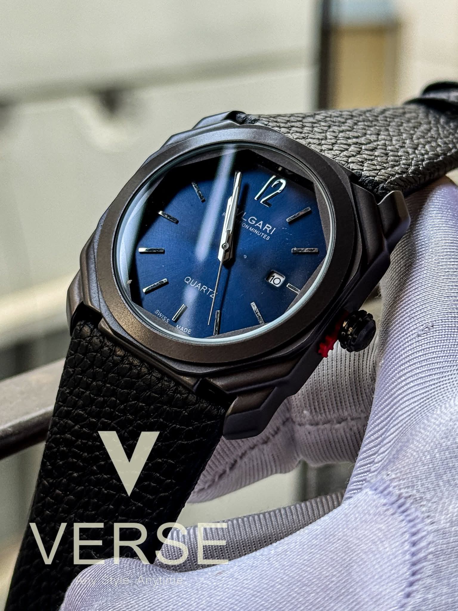 BVLGARI Octo Finissimo Black Belt Blue Dial Matte Black Case