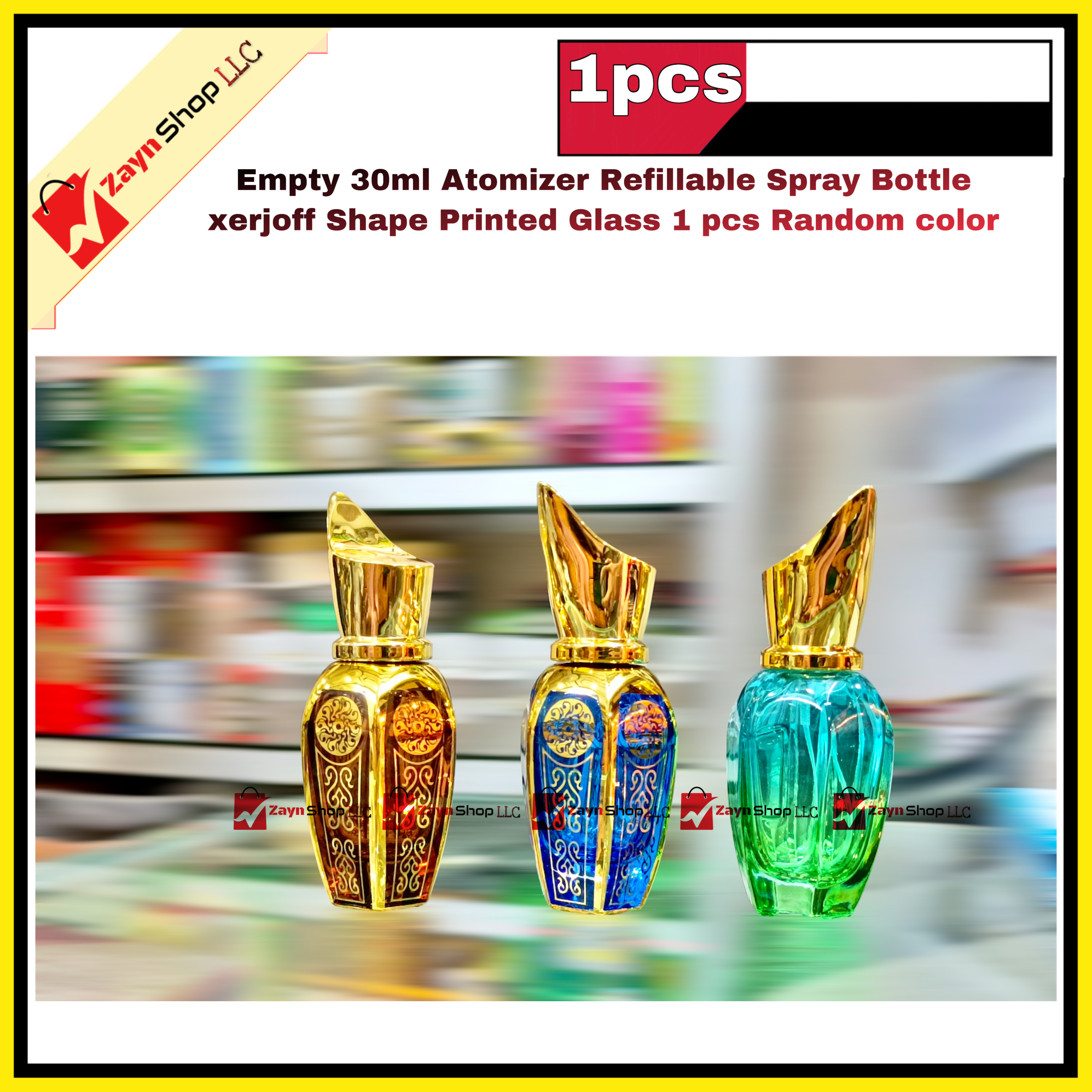 Empty 30ml Perfume Atomizer Refillable Spray Bottle xerjoff Shape Printed Glass 1 pcs Random color_img_2