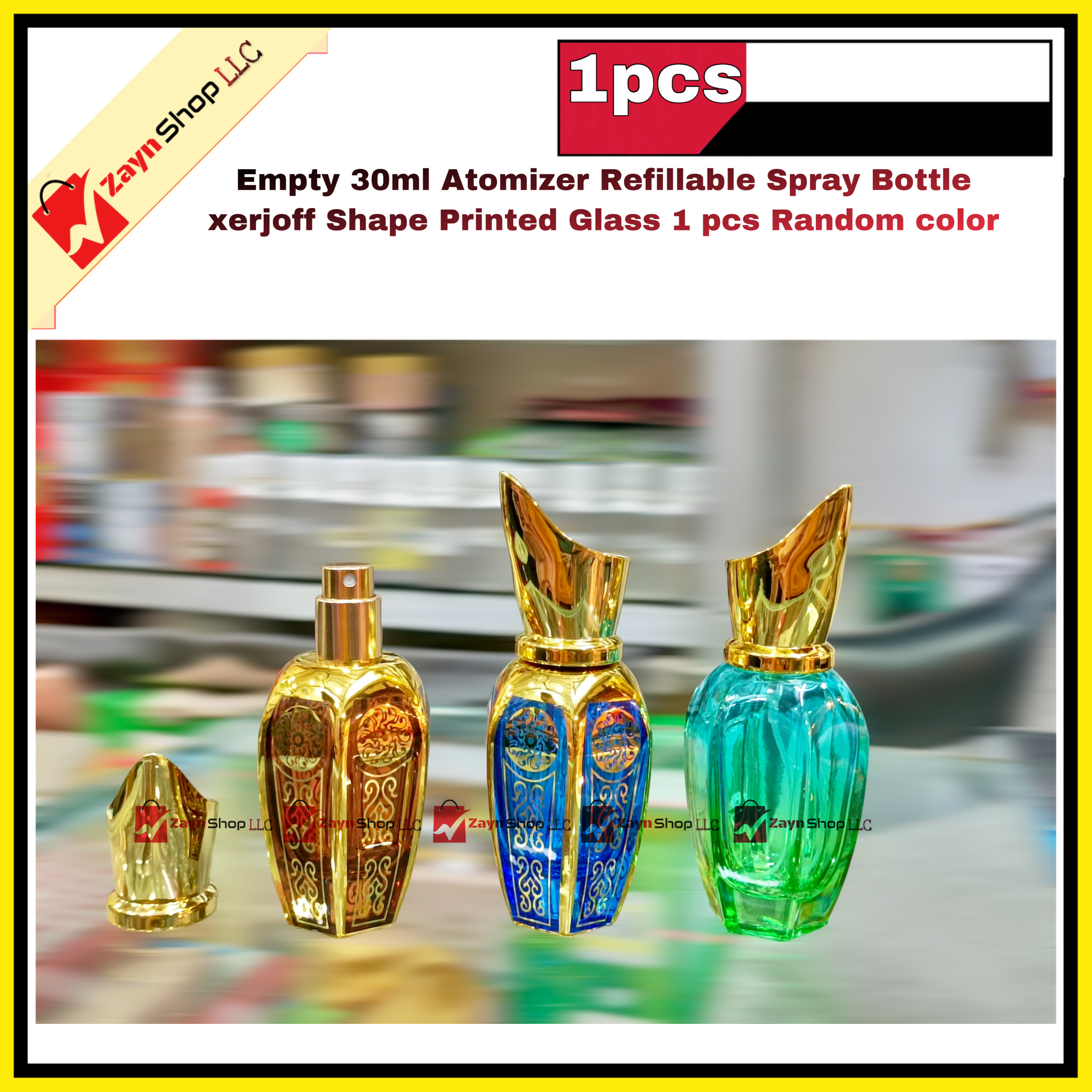 Empty 30ml Perfume Atomizer Refillable Spray Bottle xerjoff Shape Printed Glass 1 pcs Random color_img_0
