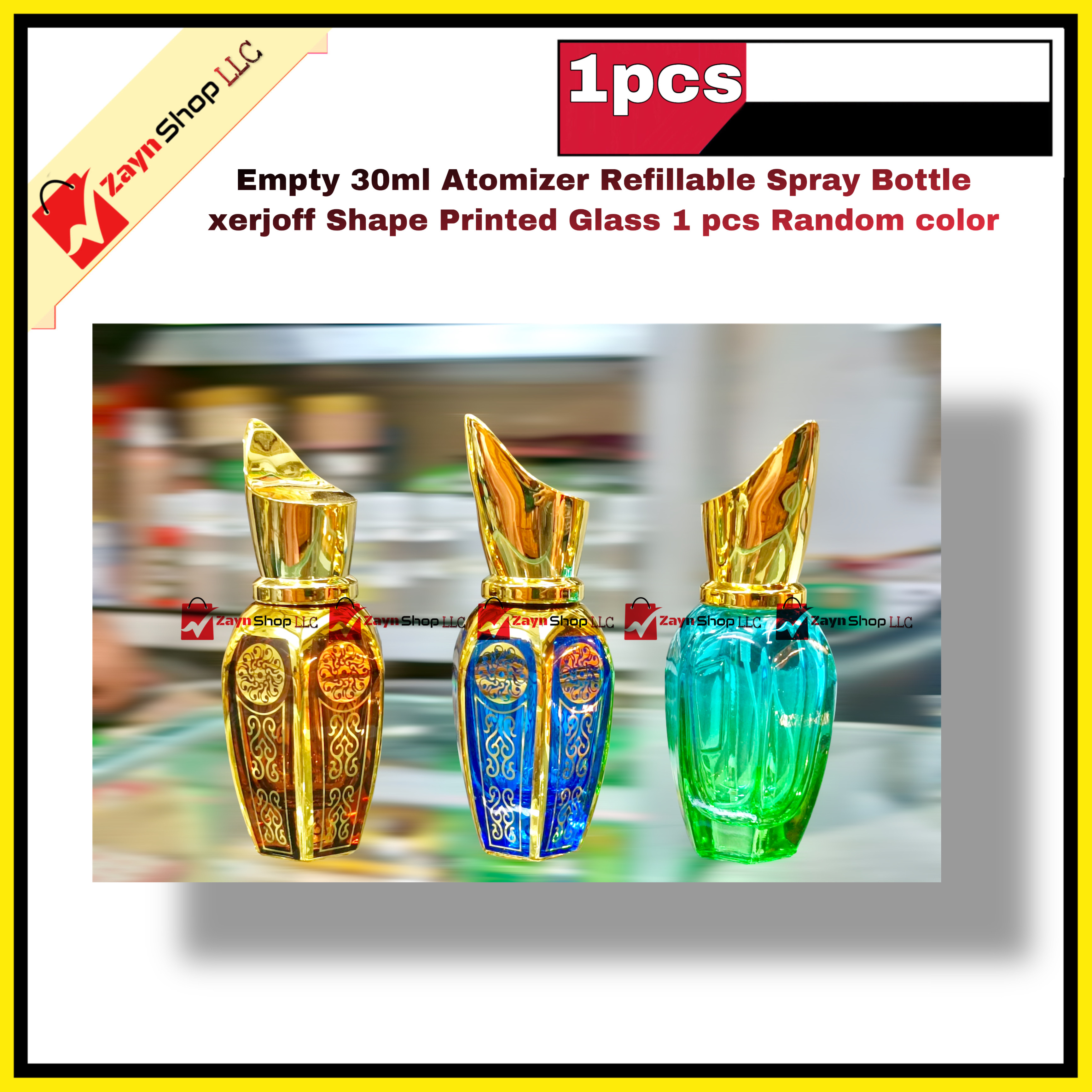 Empty 30ml Perfume Atomizer Refillable Spray Bottle xerjoff Shape Printed Glass 1 pcs Random color_img_1
