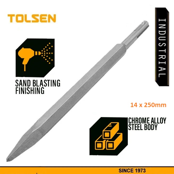 TOLSEN SDS Plus Pointed Chisel (14 x 250mm), Industrial Grade 75440_img_2