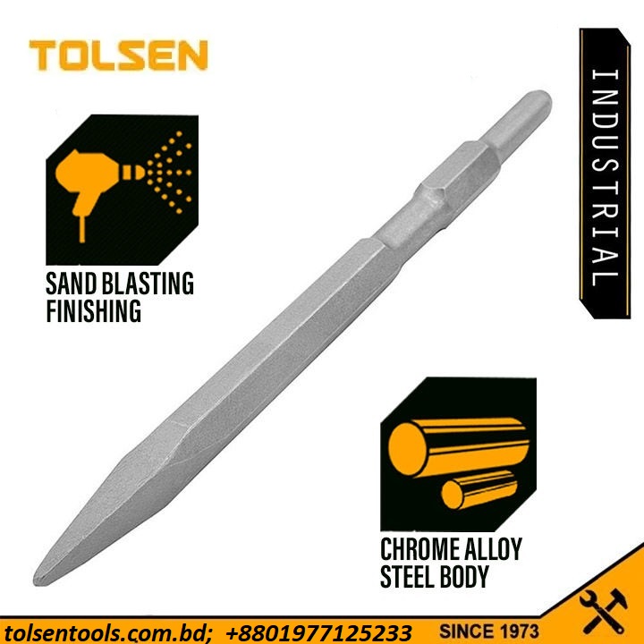 TOLSEN Hex Point Chisel (17x280mm) Industrial quality 75450