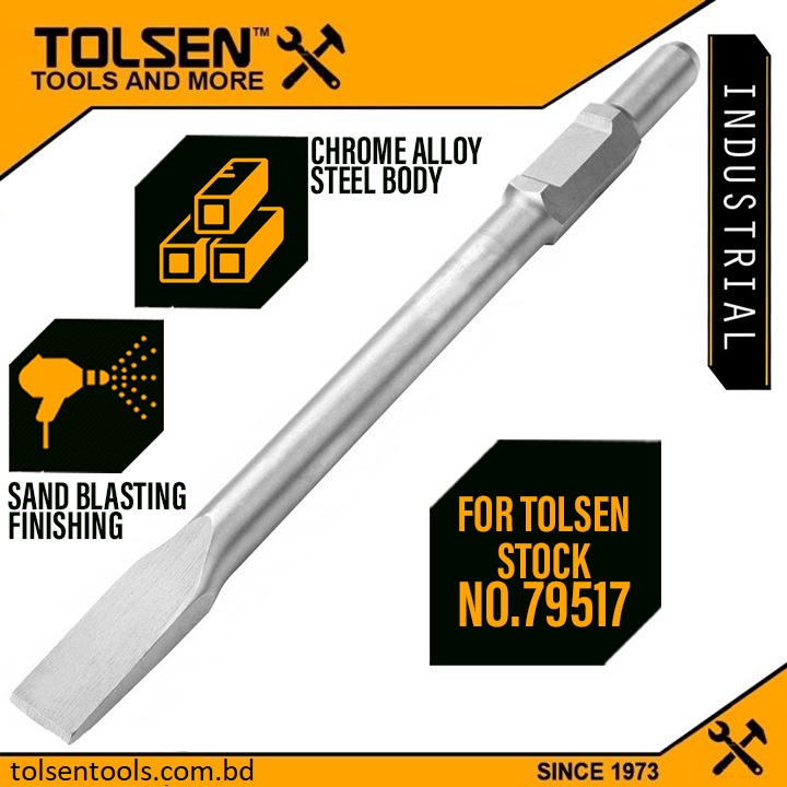 TOLSEN Hex Flat Chisel (30x410x35mm), Industrial Grade, Model: 75455_img_2