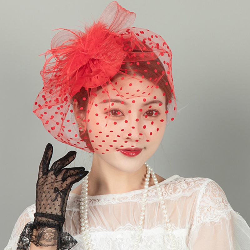 Retro Fascinator Hat women Flower_img_2