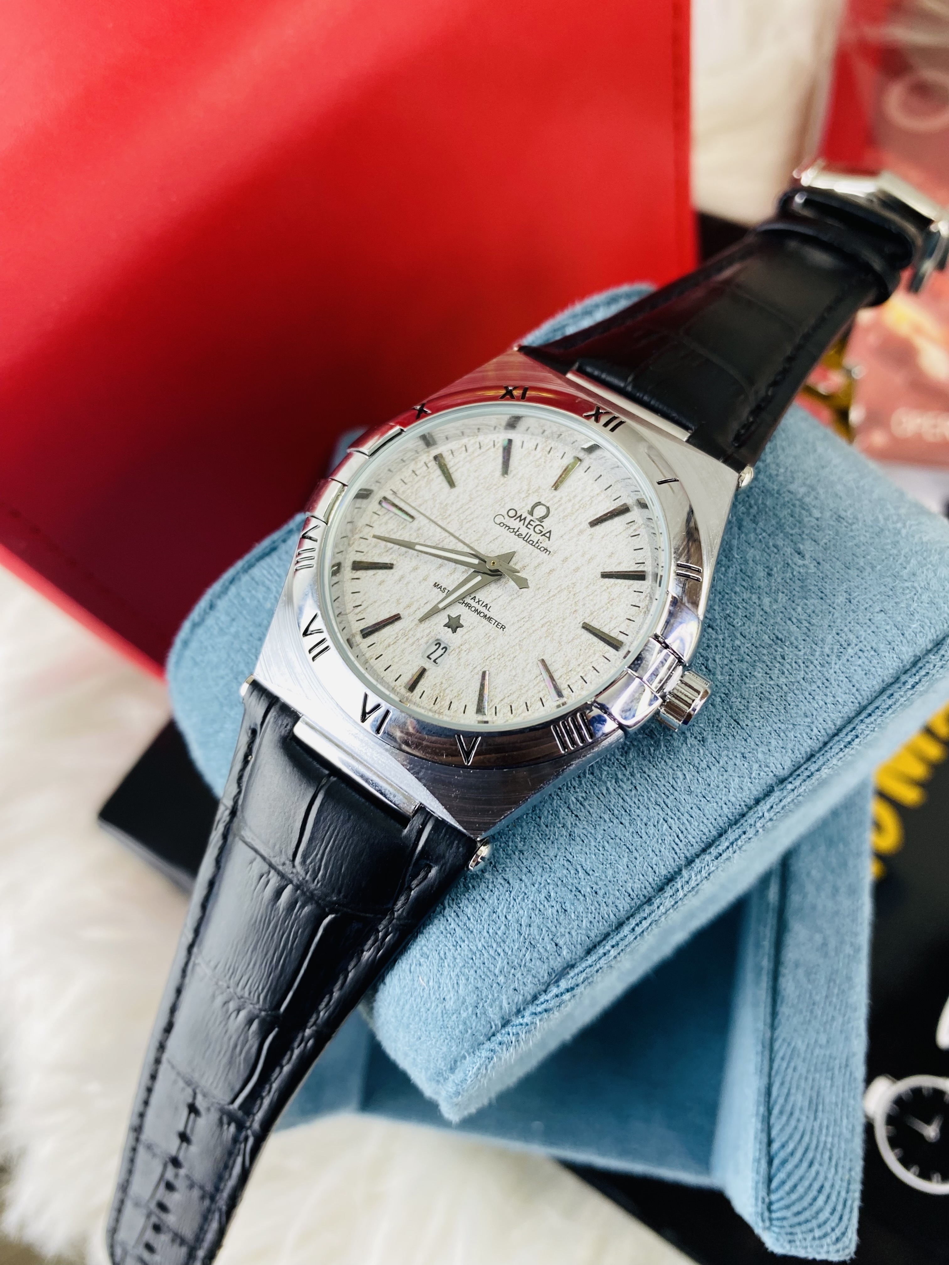 Omega constellation white dial sweep movement