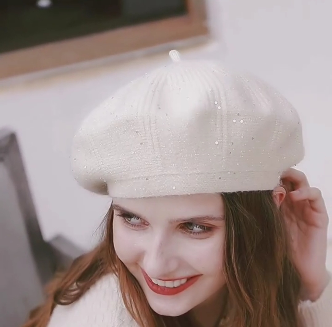 Stylish Sequined beret Hat_img_6