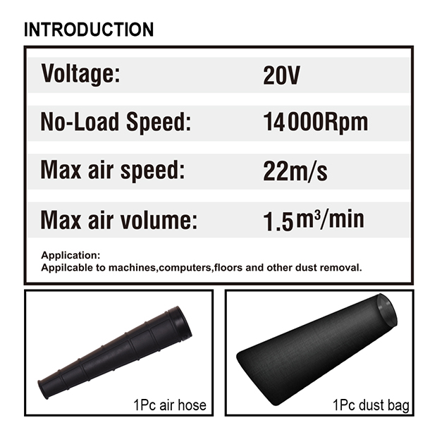 HARDEN 20 Volt Cordless Dust Blower, Tools Only (Battery & Charger Not Included), High-Power Air Blower; 756722_img_5