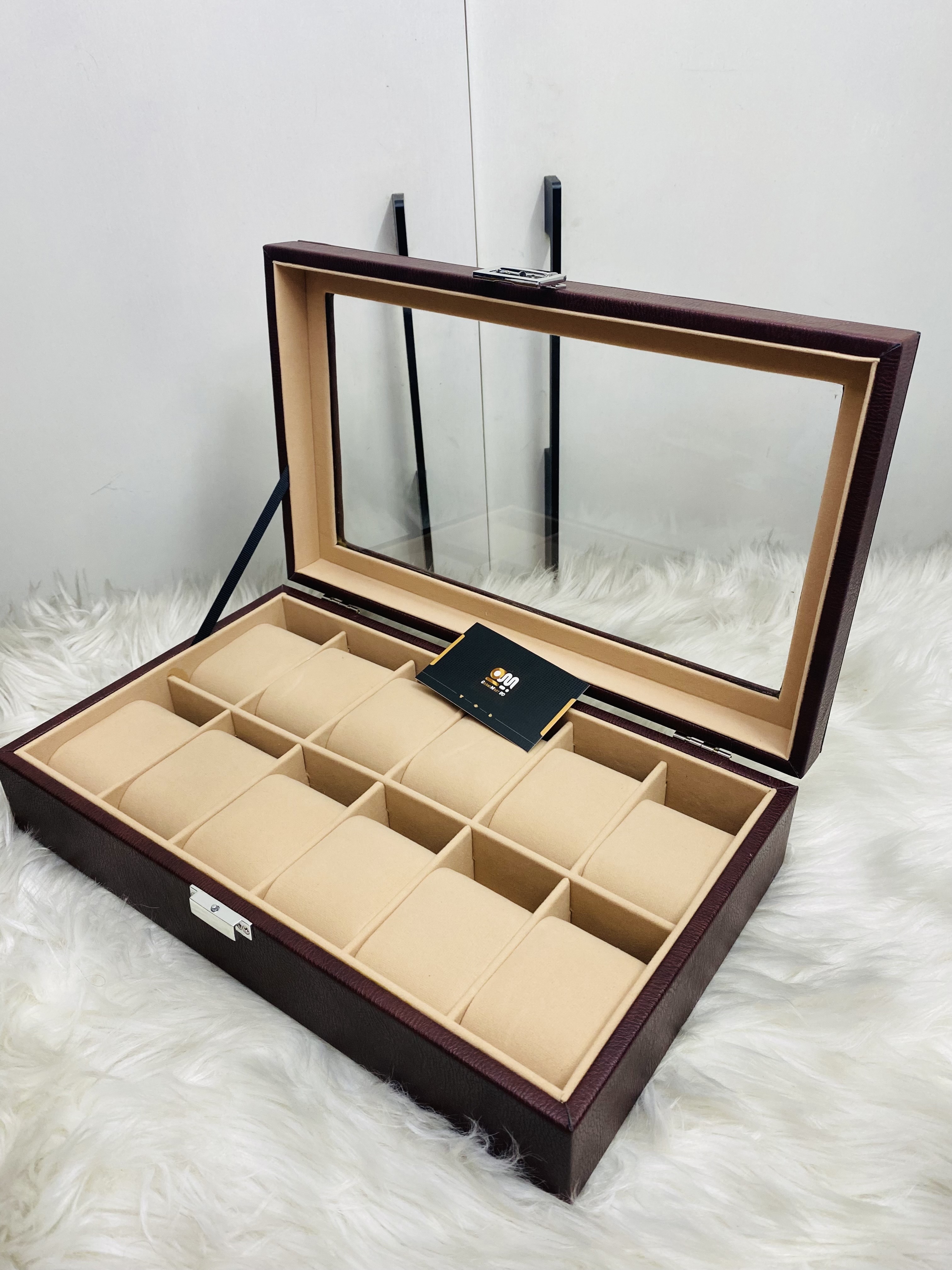 12 slit watch organiser brown color_img_1