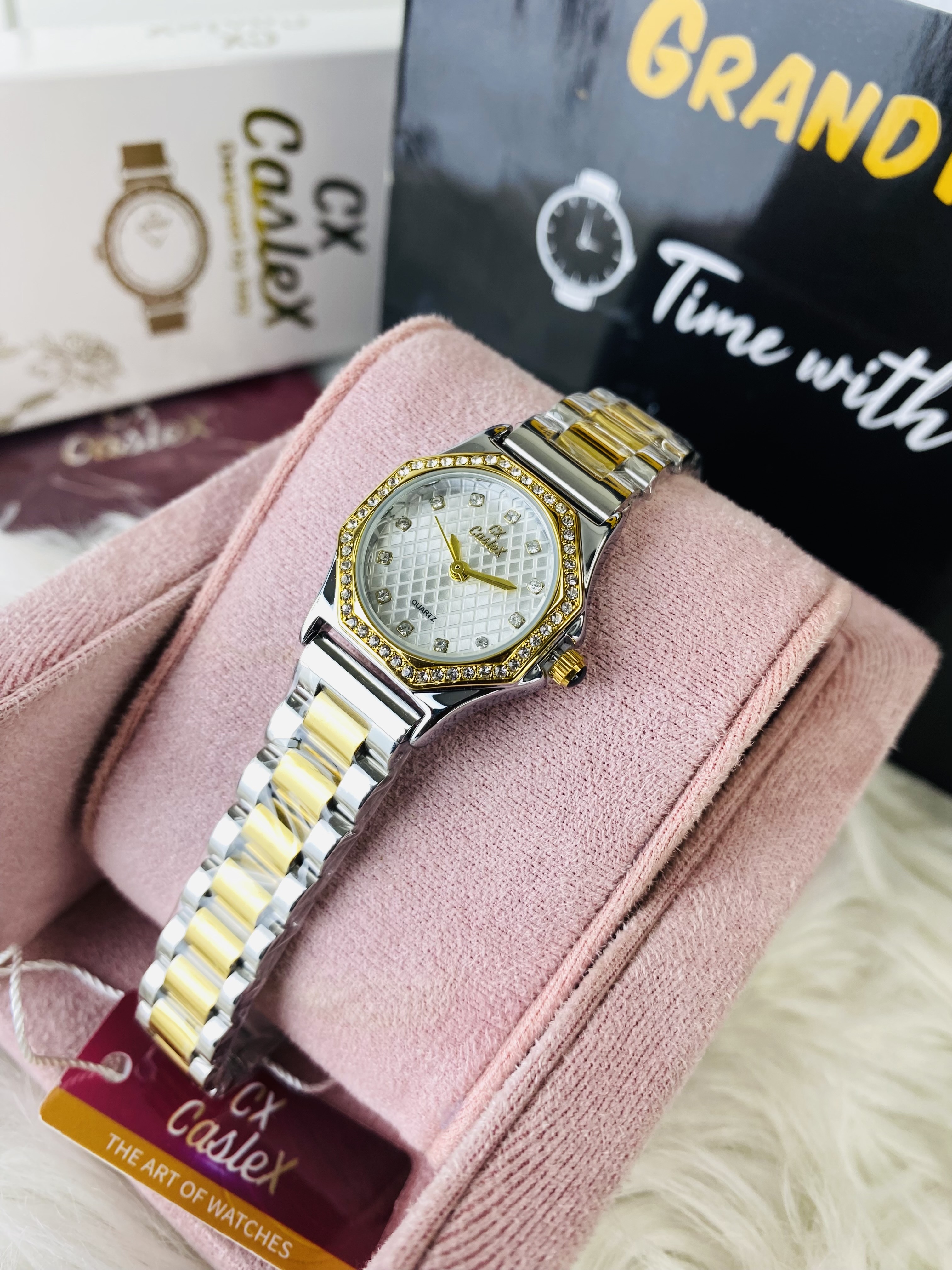 Caslex girls smal dial watch with butterfly lock