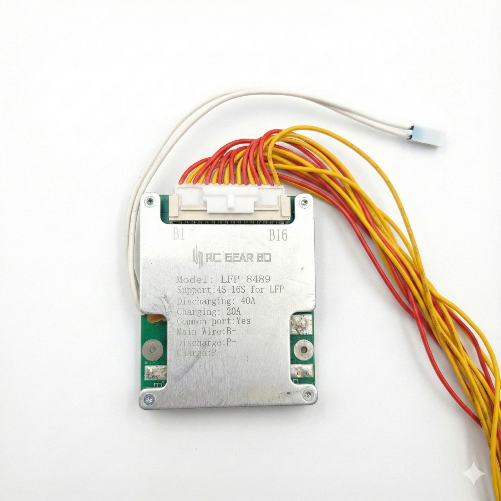 4S–16S LiFePO4 Battery BMS | 40A Discharge & 20A Charge | Smart Balance Protection Board (Model: LFP-8489)