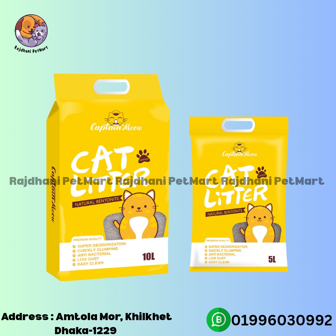 Captain Meow Natural Bentonite Lemon Flavour Cat Litter 10L