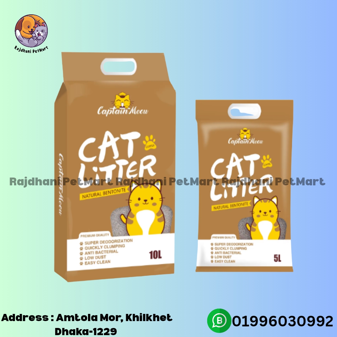 Captain Meow Natural Bentonite Coffee Flavour Cat Litter 10L