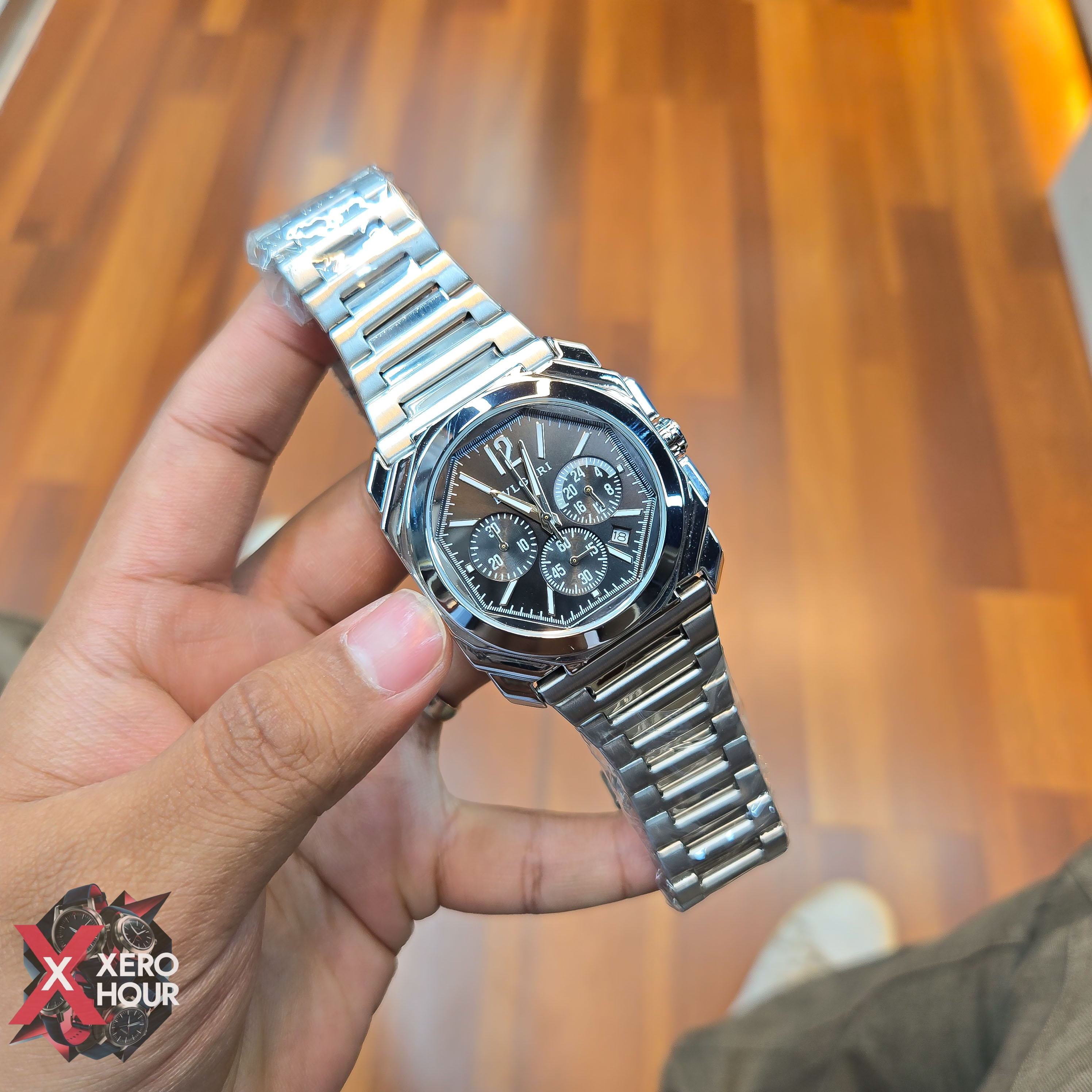 Bvlgari Octagon Shape Chronograph | Black Dial_img_1