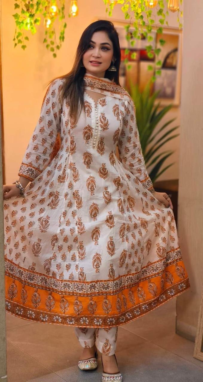 Most Exclusive Demanding Collection Cotton Gown 3 piece