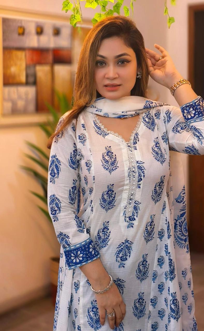 Most Exclusive Demanding Collection Cotton Gown 3 piece_img_11