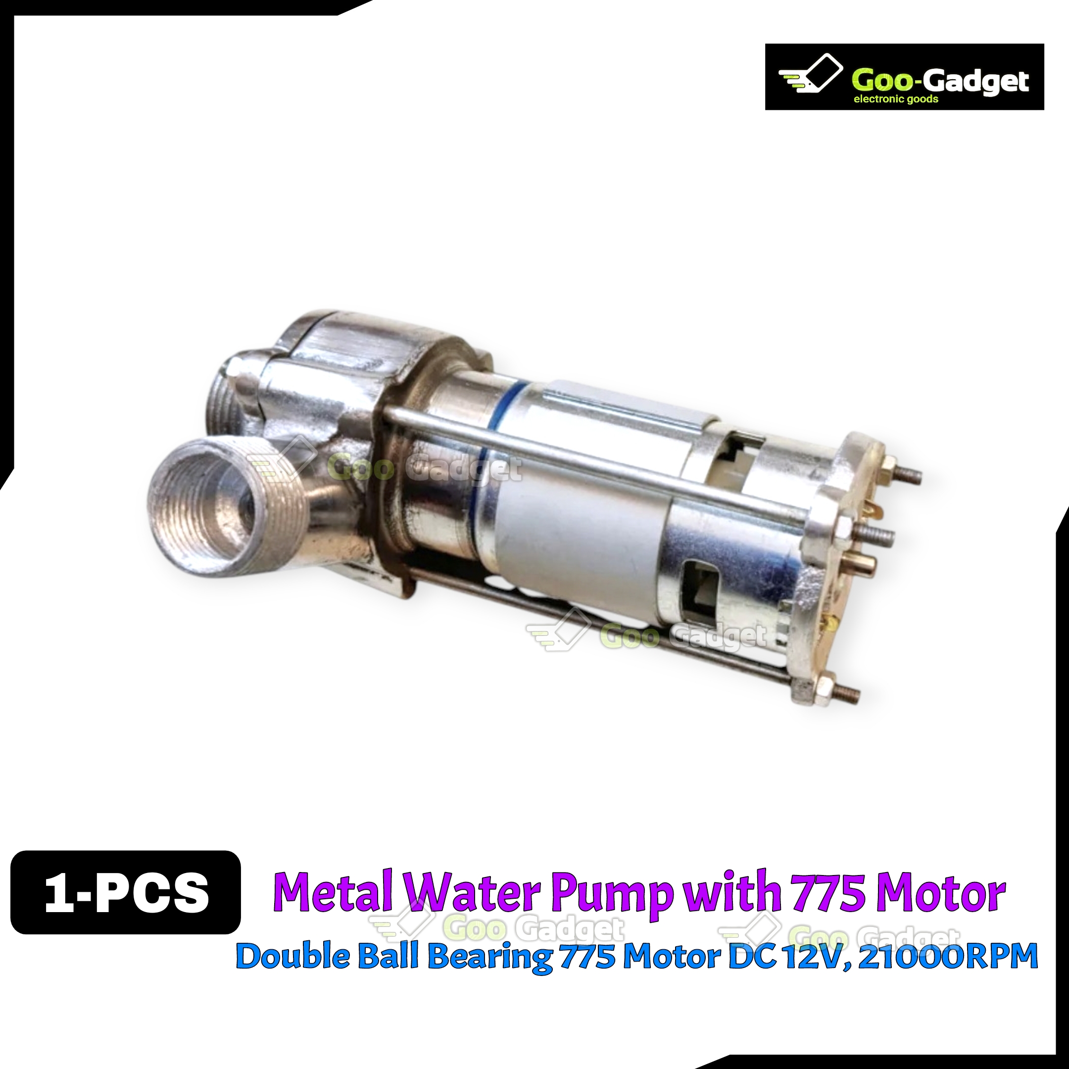 Metal Water Pump Kit with 775 Motor | 12V DC, 21000RPM | Double Ball Bearing Upgrade_img_2