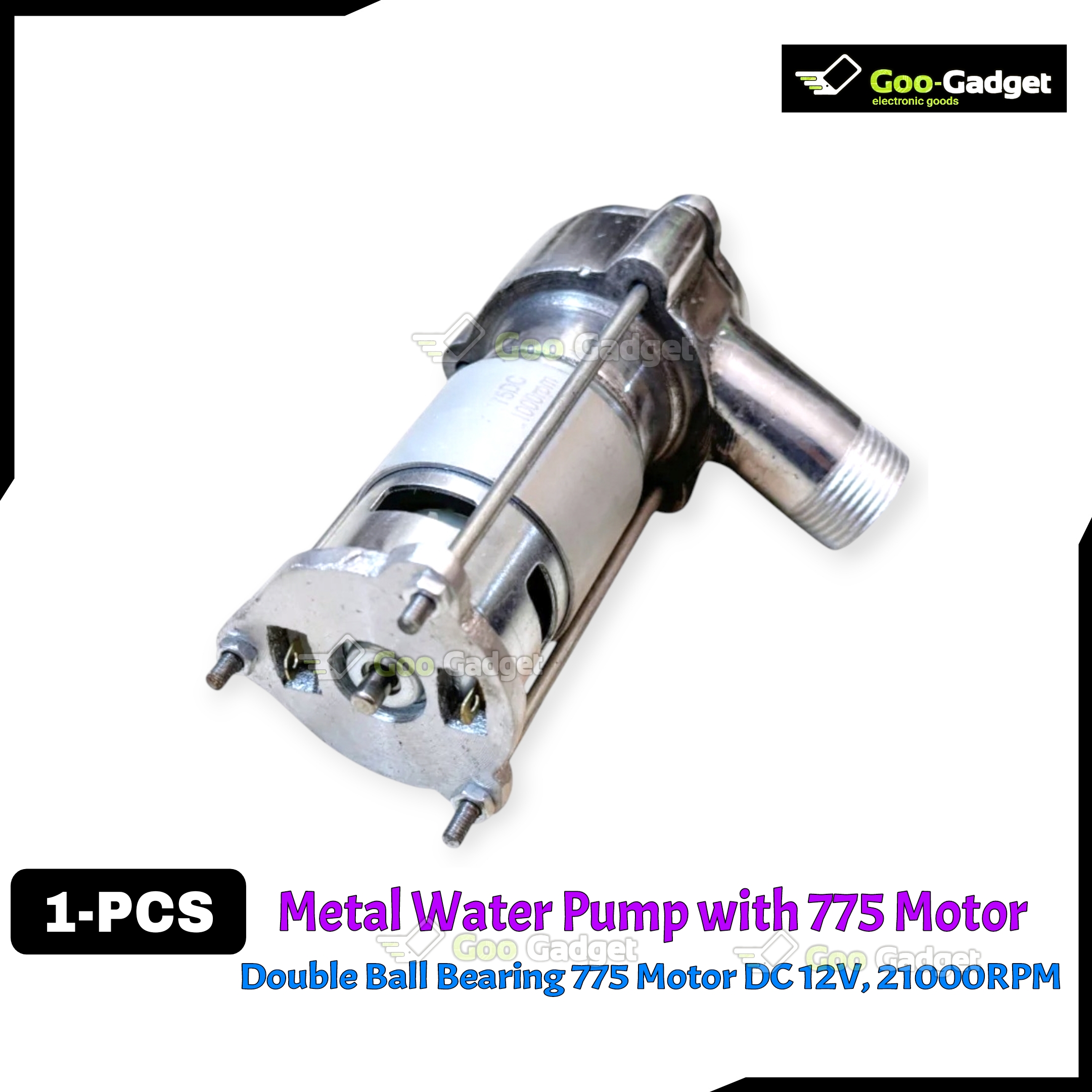 Metal Water Pump Kit with 775 Motor | 12V DC, 21000RPM | Double Ball Bearing Upgrade_img_3