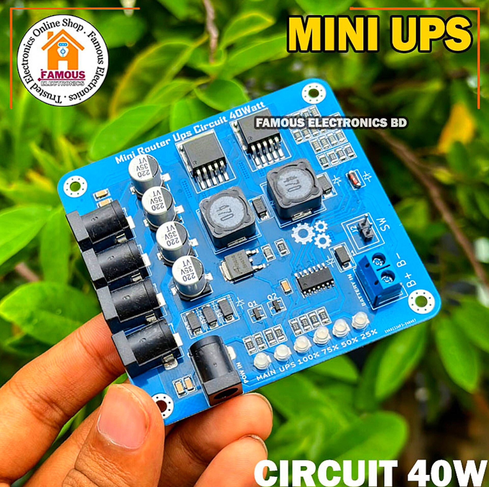 Mini Router UPS Board 40W Battery Charger Board 11.1V 40 Watt
