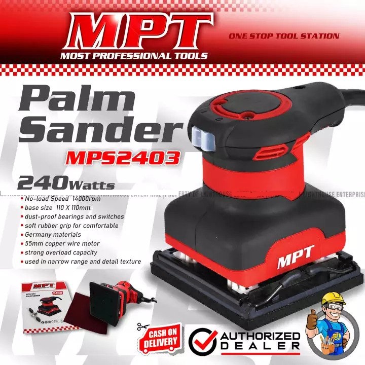 MPT ,MPS2403, Palm Sander, 240W, Base Size : 110x110mm, Model: MPS2403_img_2
