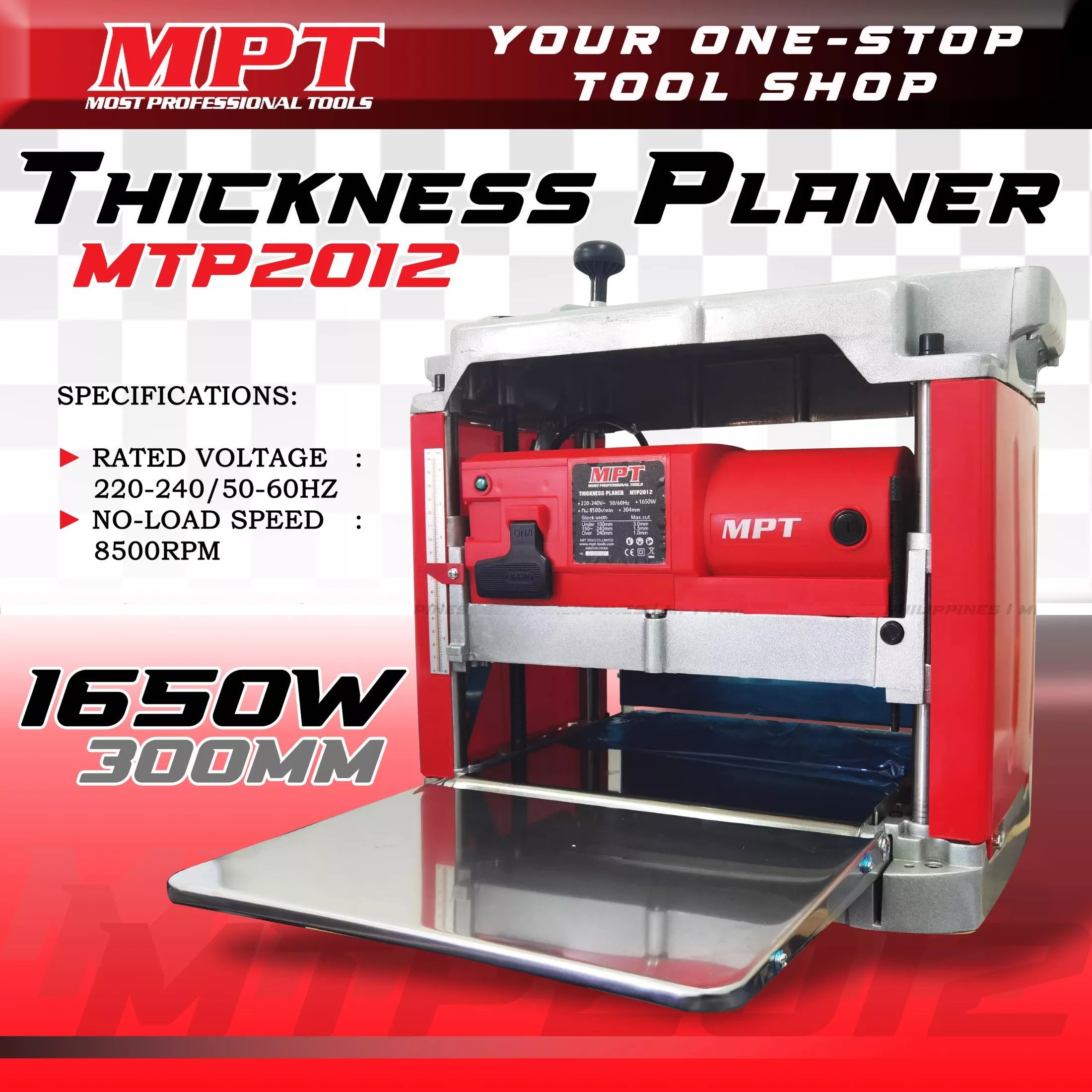 MPT MTP2012 Thikness Planer, 1650w, Planning Depth : 304mm / 12", Model: MTP2012_img_1