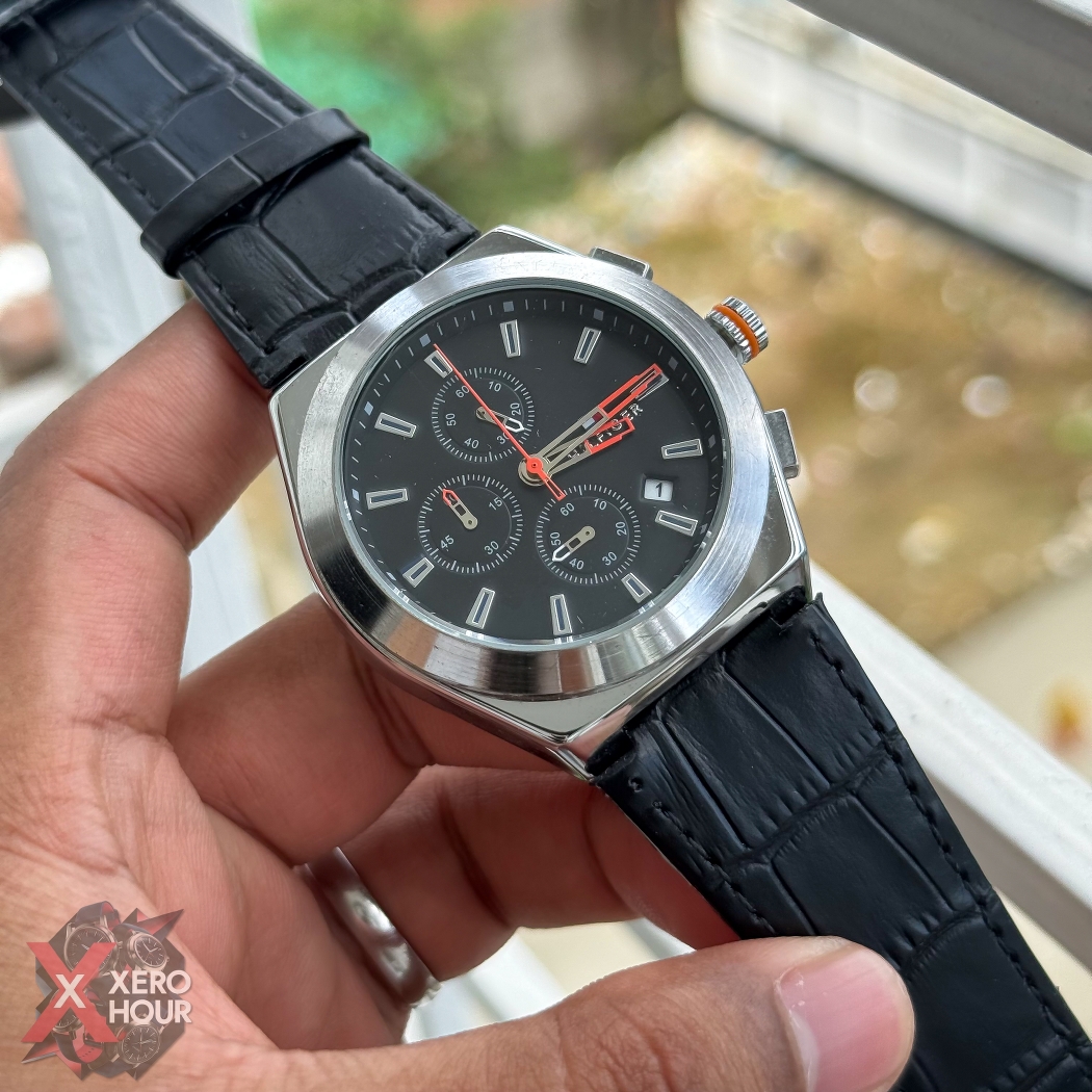 Tommy Hilfiger | Chronograph | Crocodile Belt | Black Dial Black Belt