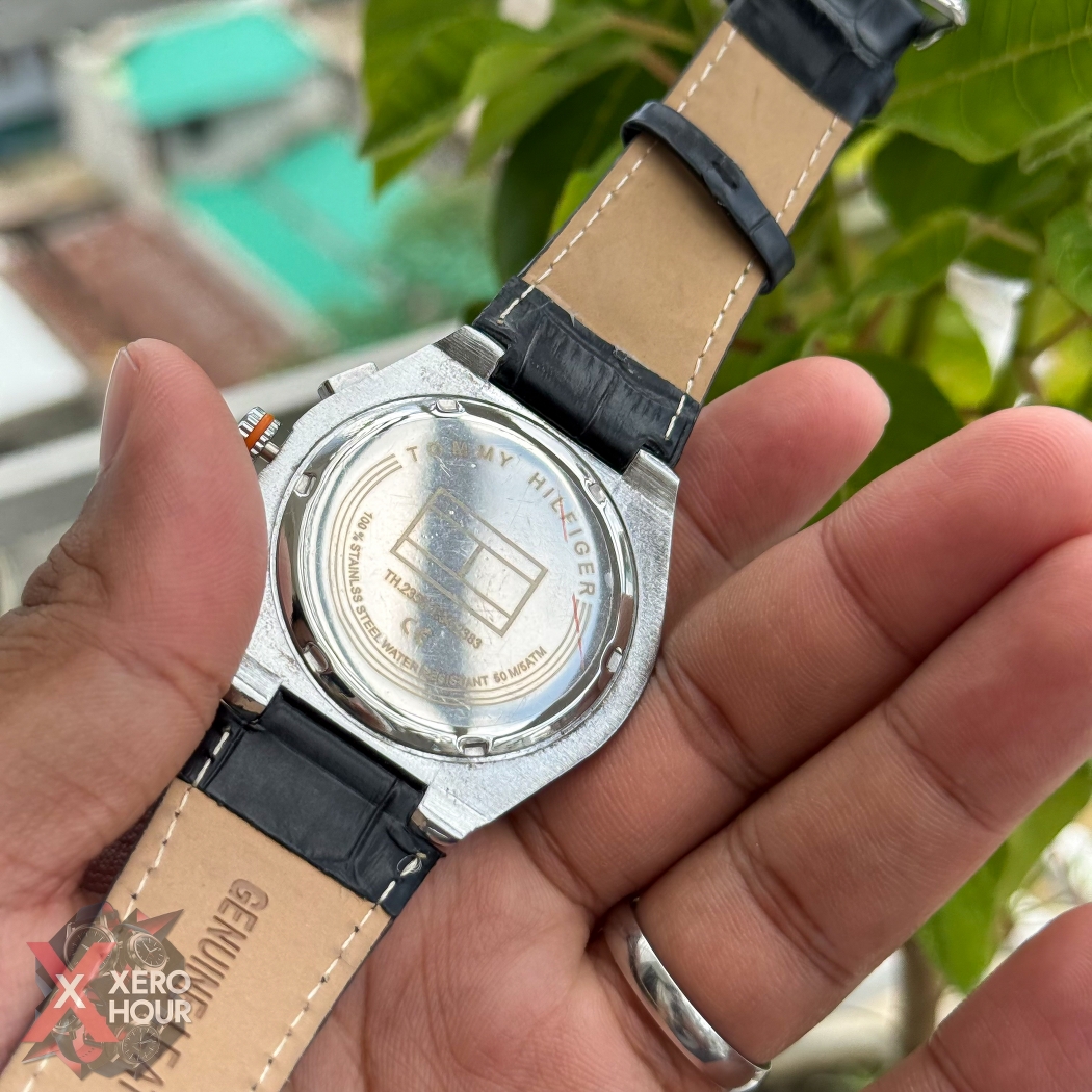 Tommy Hilfiger | Chronograph | Crocodile Belt | Black Dial Black Belt_img_2