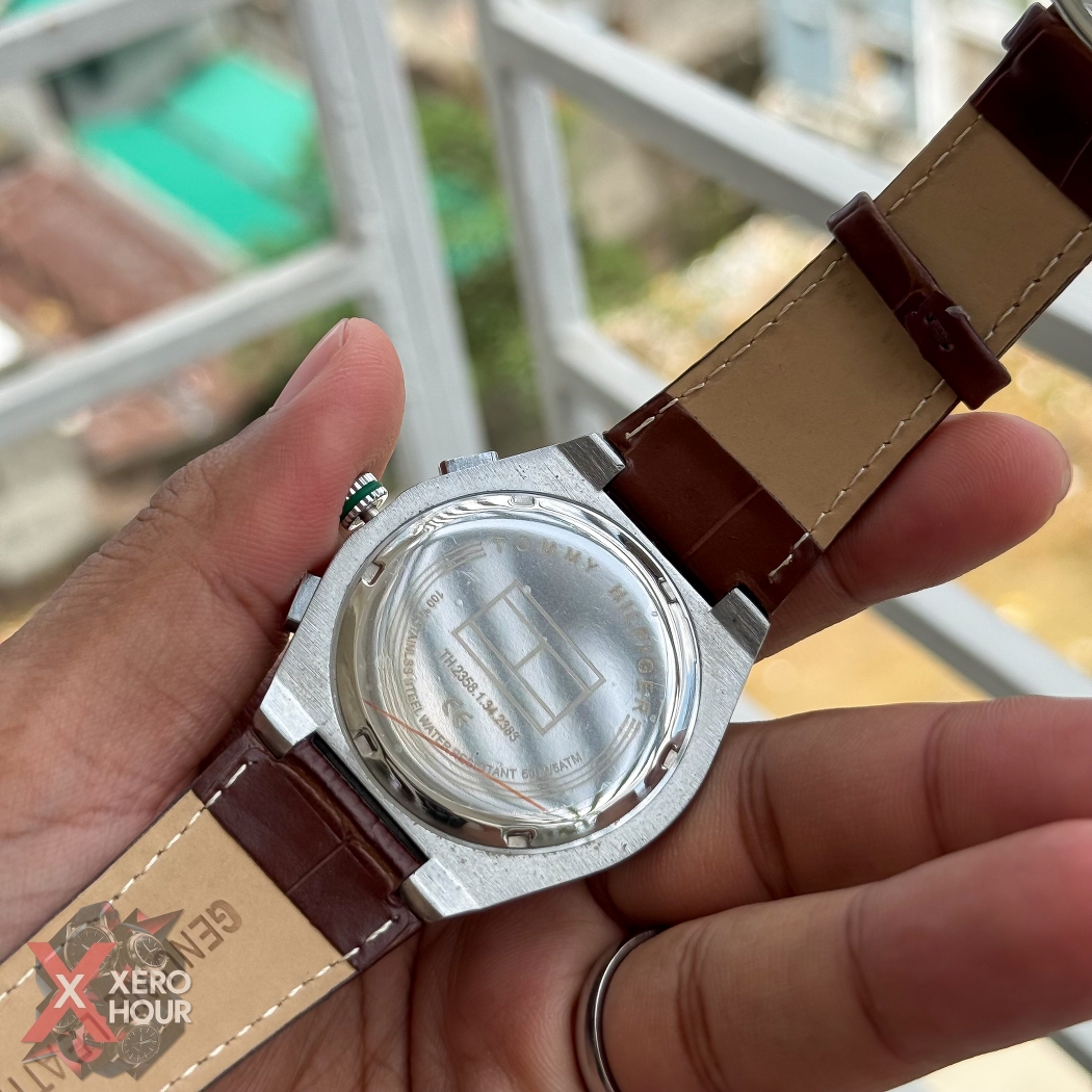 Tommy Hilfiger Chronograph | Crocodial leather | Brown Belt Green Dial_img_2