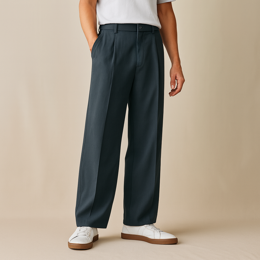 Oversized Baggy Formal pant (Steel Blue)_img_3