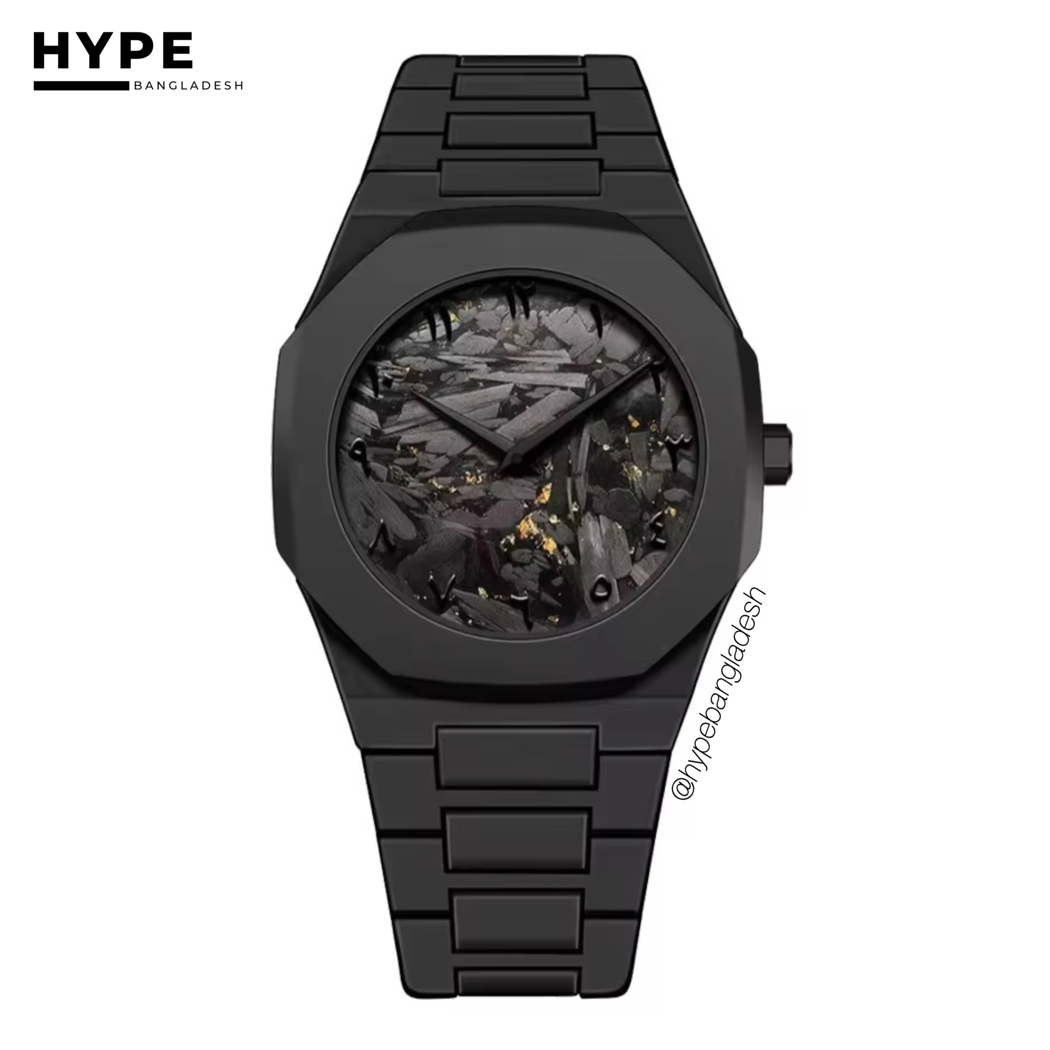Black Abstract Dial Polycarbon Plastic Lightweight Watch_img_6