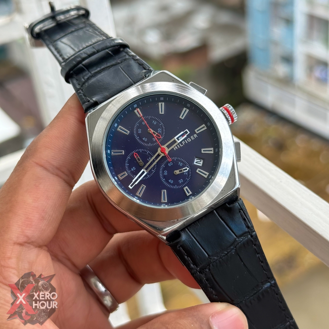 Tommy hilfiger Chronograph | Crocodial Leather | Blue Dial_img_1