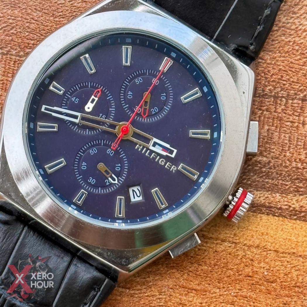 Tommy hilfiger Chronograph | Crocodial Leather | Blue Dial_img_2