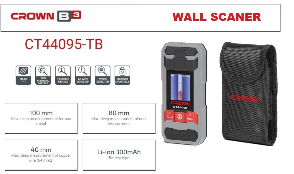 CROWN CT44095 Wall Scanner,100mm detection depth for studs - CT44095 TB_img_2