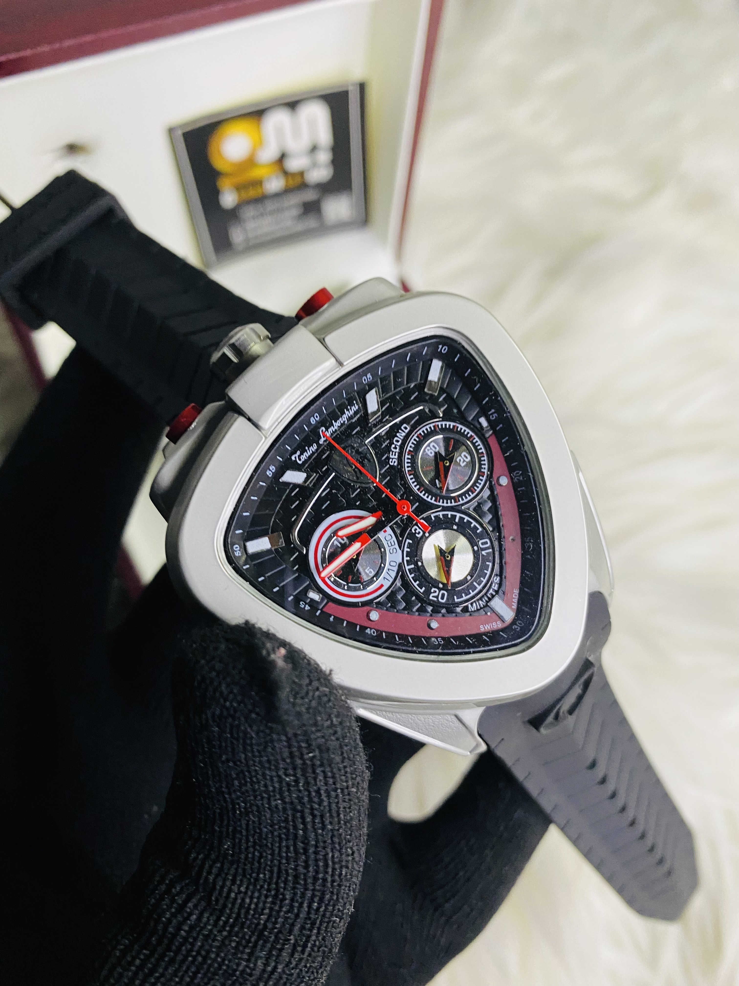 Lamborghini black belt Red dial (Active Chronograph)