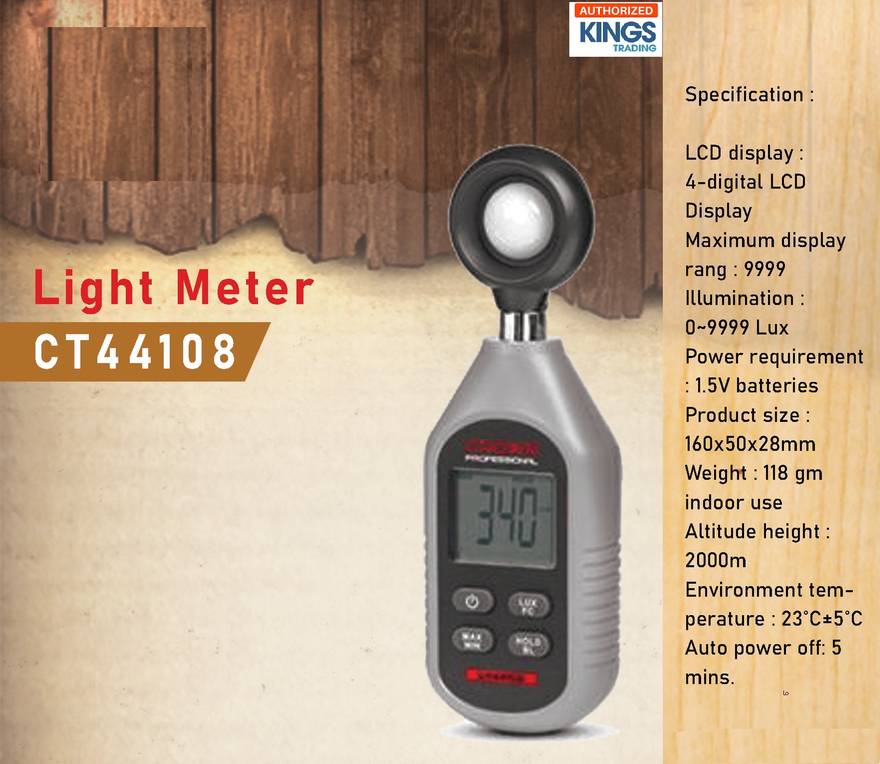 CROWN CT44108, Digital Light Meter, 0~9999Lux, Model : CT44108_img_5