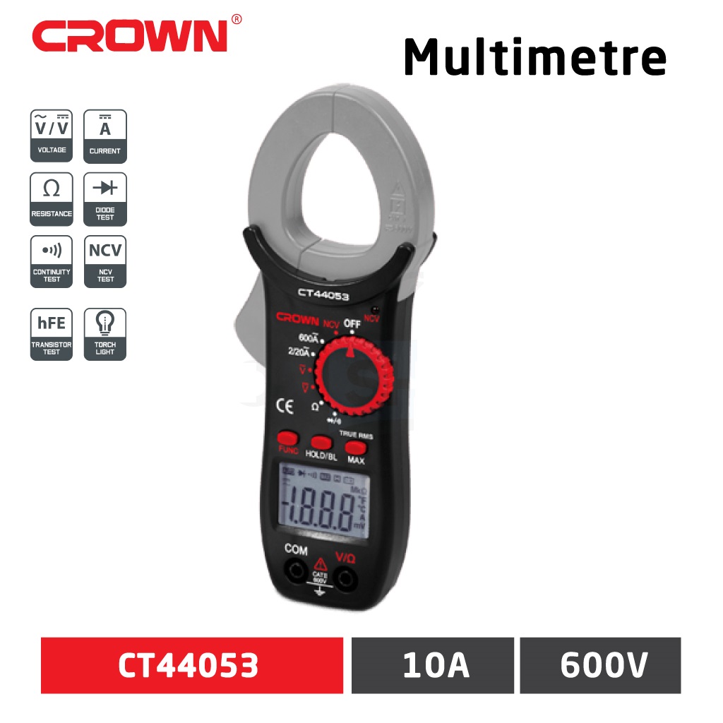 CROWN CT44053 Professional Digital Multimeter, 600V, 600V, 600A, 20MΩ; CT44053_img_3