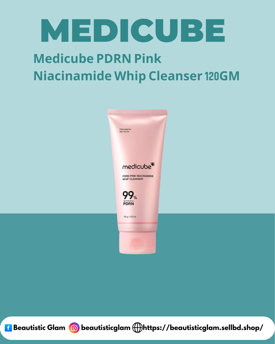 Medicube PDRN Pink Niacinamide Whip Cleanser 120GM