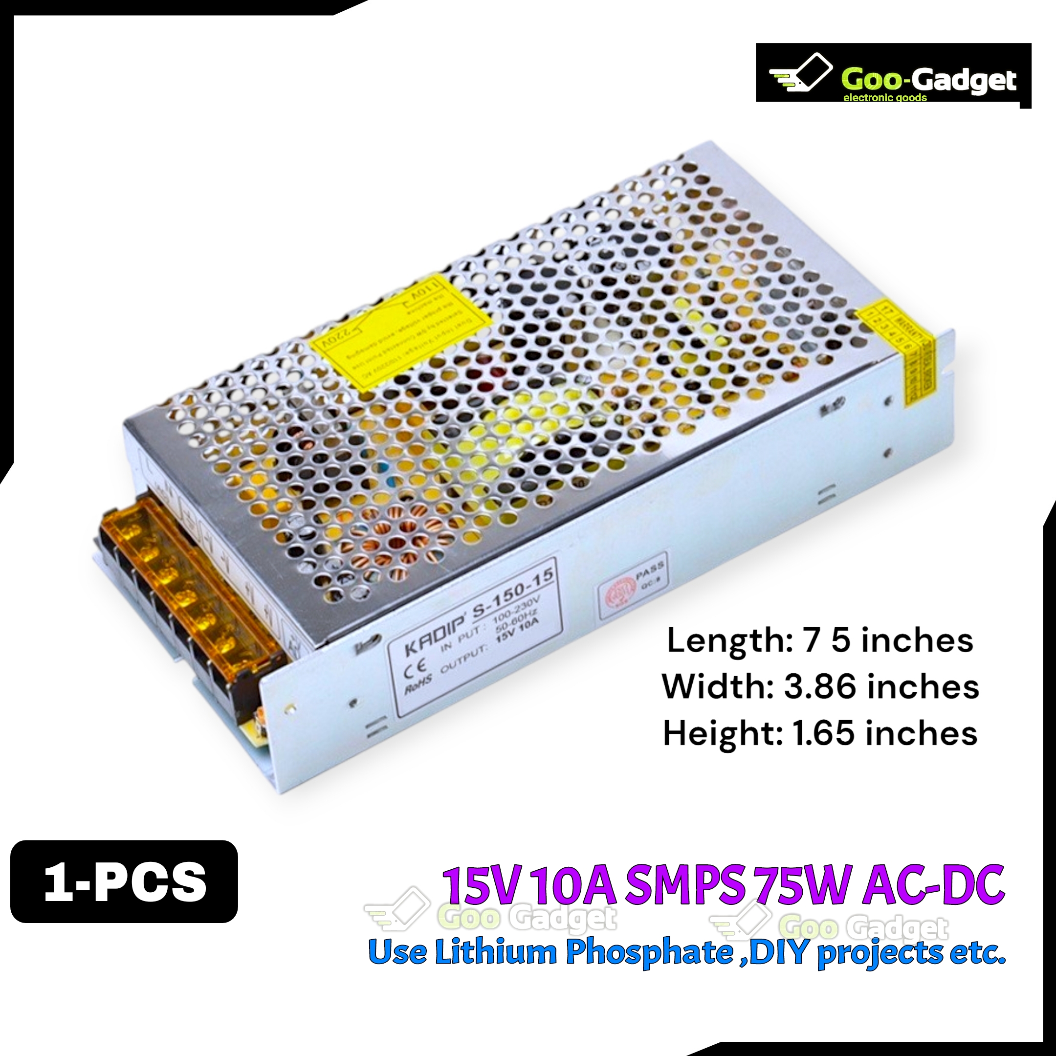 15V 10A 150W SMPS AC to DC Metal Power Supply – Industrial Grade