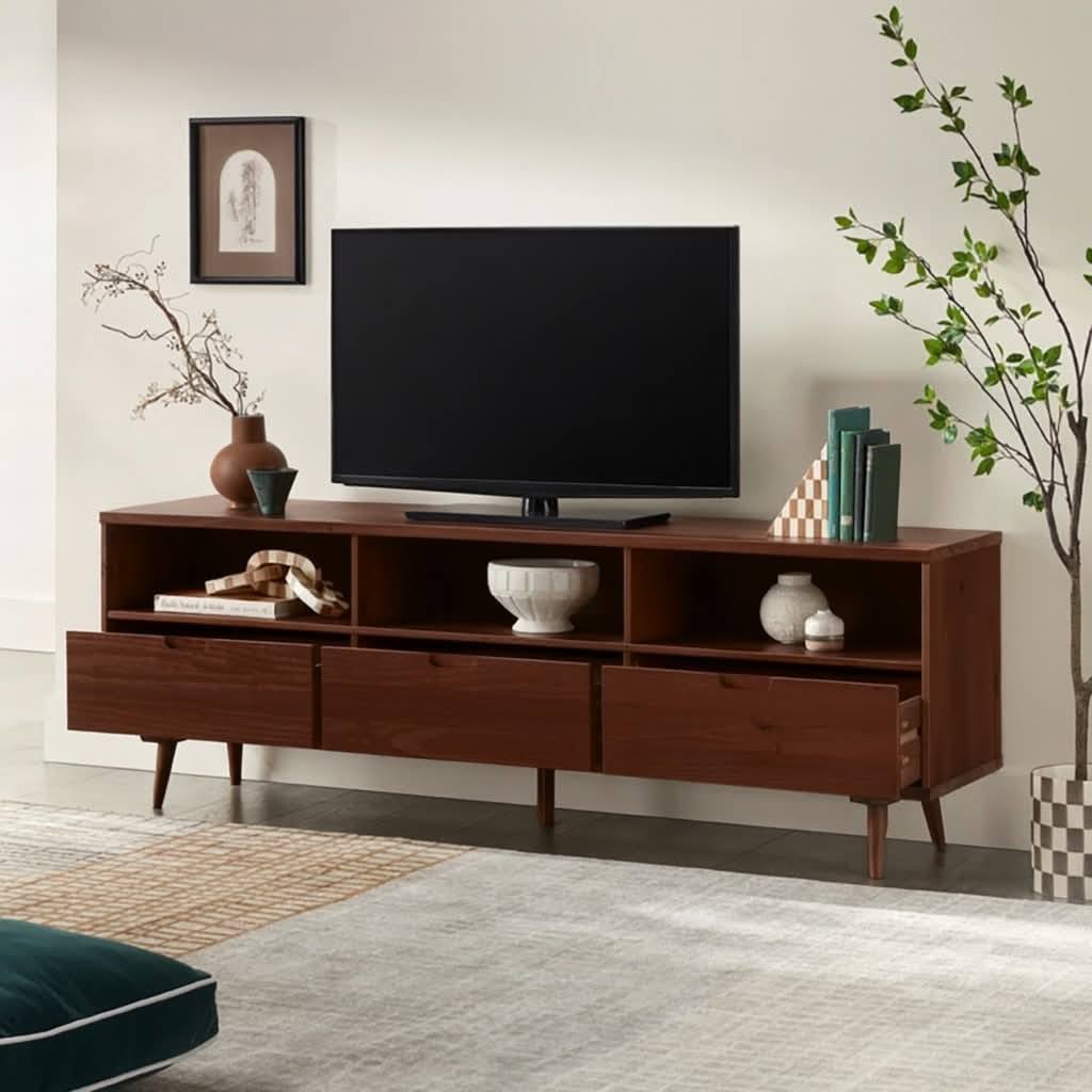 WCF-TVC-5018 | Premium Solid Wood TV Cabinet (60”) | Modern TV Stand with Drawers