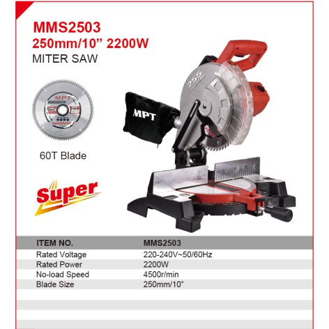 MPT,MMS2503,Miter Saw, 2200w, 250 mm (10’’), Model: MMS2503_img_1