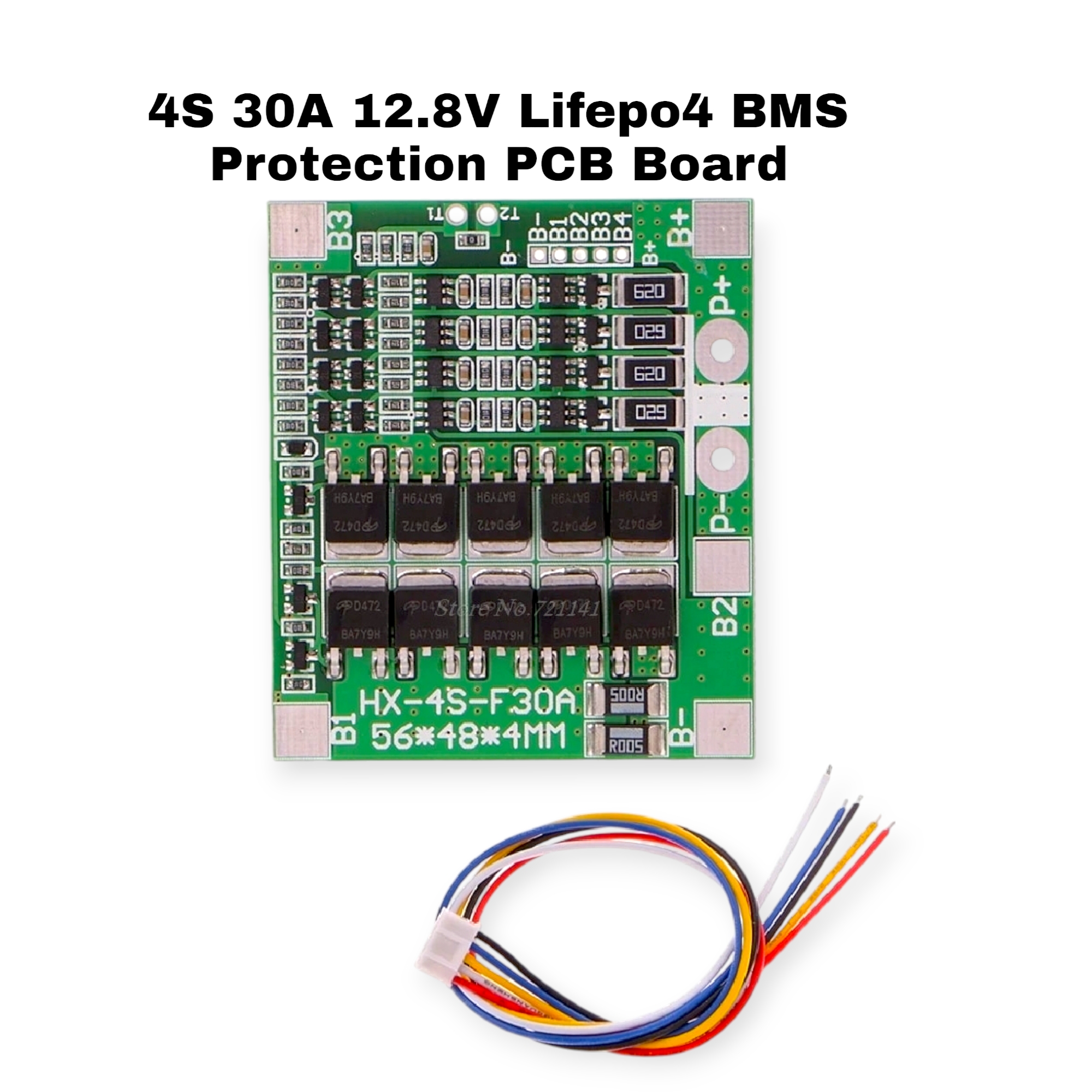 4S 30A 12.8V LiFePO4 BMS Protection PCB Board