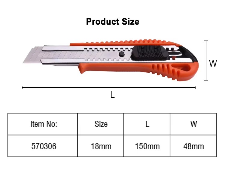 HARDEN Professional Snap-Off Cutter, 18mm x 150mm, Plastic Cutter, Utility Knife, Anti cutter; 570306_img_1