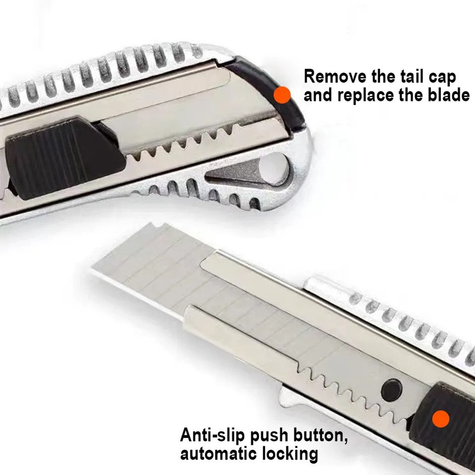 HARDEN Aluminium Alloy Knife, 18mm x 180mm, Snap-off Cutter, Aluminum Alloy Cutter, household Utility Cutter; 570307_img_3