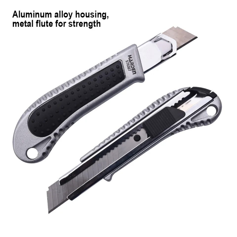 HARDEN Aluminium Alloy Knife, 18mm x 180mm, Snap-off Cutter, Aluminum Alloy Cutter, household Utility Cutter; 570307_img_4