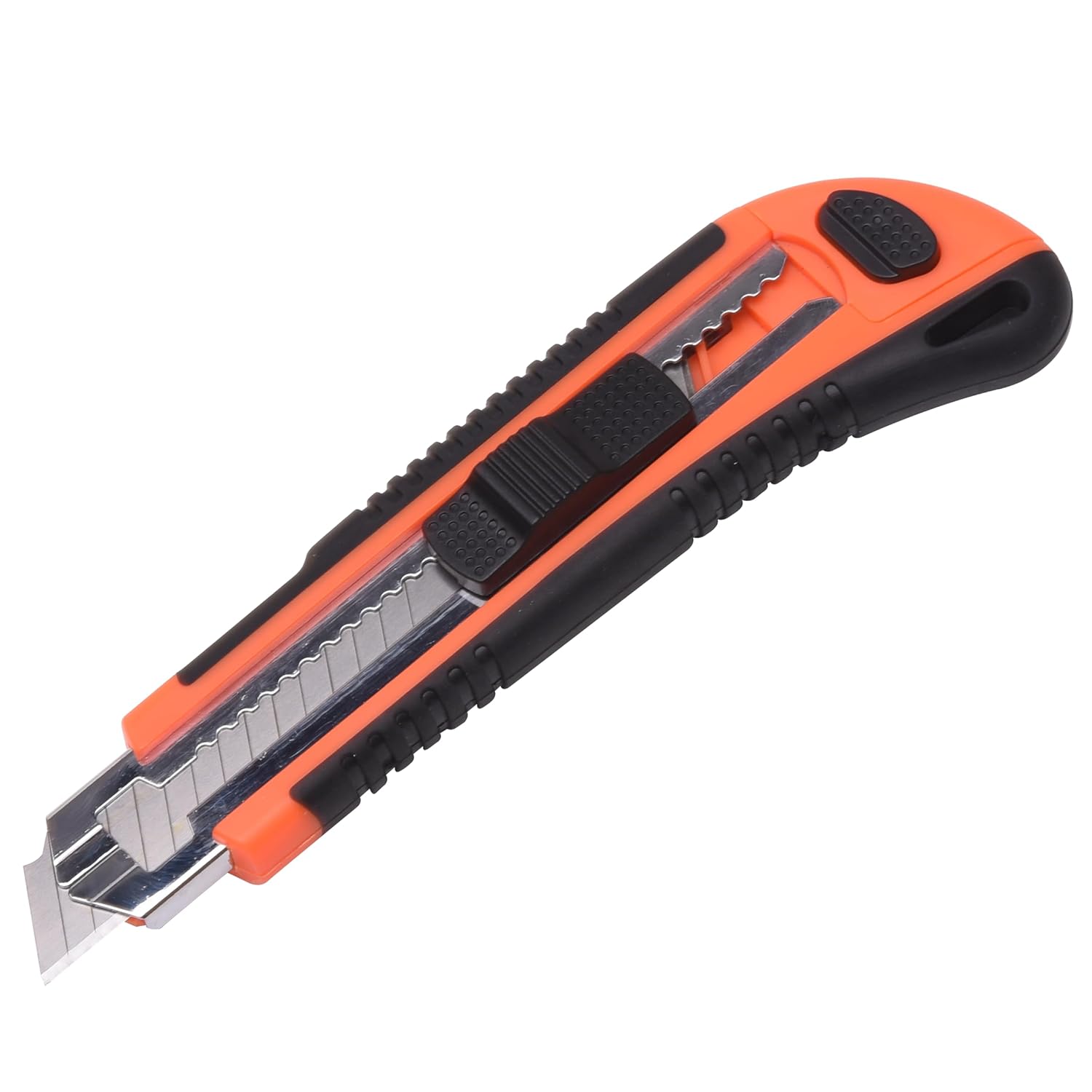 HARDEN 18mm Plastic Knife Metal Holder with 3pcs Replacement Blades, Paper Cutter Knife, Multi Hand Cutting Tool, Retractable Utility Knife; 570312_img_6